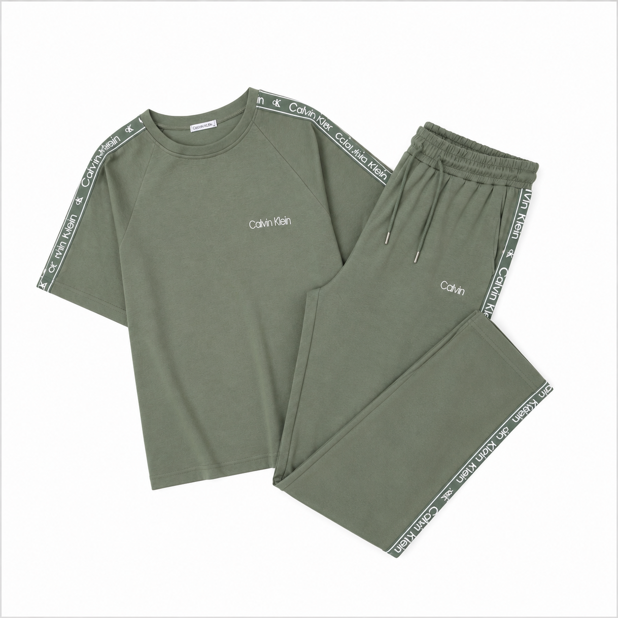 ست تیشرت و شلوار Calvin Klein رنگ سبز